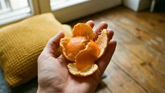 I pour vinegar over mandarin peels — a simple household hack I enjoy all spring